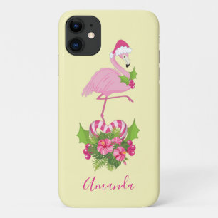 Pink Flamingo in Weihnachtsmannmütze Whimsisches W Case-Mate iPhone Hülle