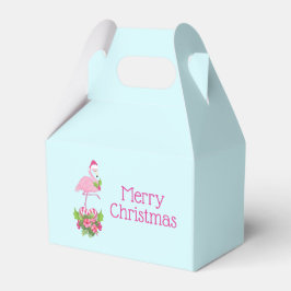 Pink Flamingo in Weihnachtsmannmütze Whimsisches W Geschenkschachtel