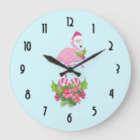 Pink Flamingo in Weihnachtsmannmütze Whimsisches W