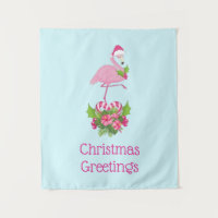 Pink Flamingo in Weihnachtsmannmütze Whimsisches W
