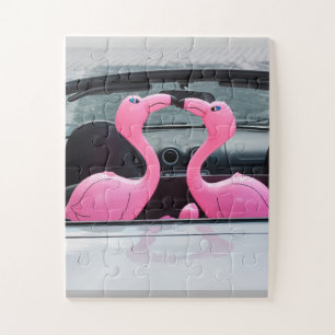 PINK FLAMINGO INFLATABLES KISSING JIGSAW PUZZLE
