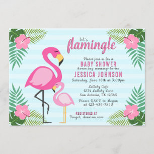 Pink Flamingo Kinderdusche Einladung