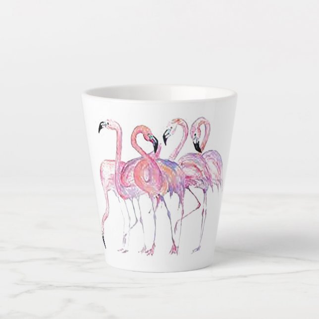 Pink Flamingo Latte Tasse (Vorderseite)