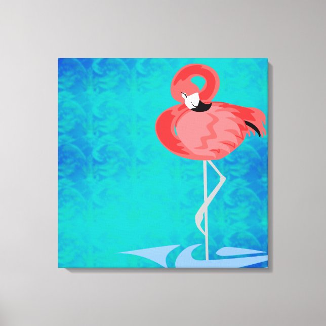 Pink Flamingo Leinwanddruck (Vorderseite)