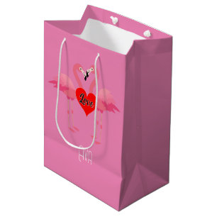 Pink Flamingo Liebe Design - Geschenktasche - Mitt Mittlere Geschenktüte