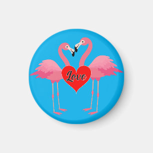 Pink Flamingo Liebe Design - Magnet: Circle Magnet