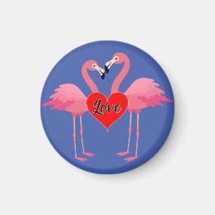 Pink Flamingo Liebe Design - Magnet: Circle Magnet