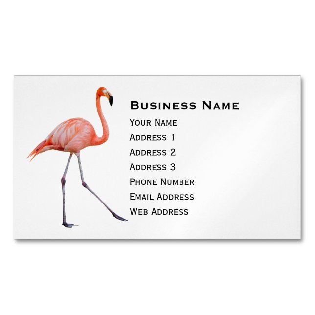 Pink Flamingo Magnetische Visitenkarte (Vorderseite)