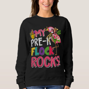 Pink Flamingo, mein Pre-K Flock Rocks Lehrer zurüc Sweatshirt
