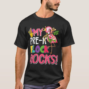 Pink Flamingo, mein Pre-K Flock Rocks Lehrer zurüc T-Shirt