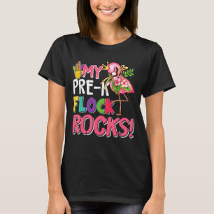 Pink Flamingo, mein Pre-K Flock Rocks Lehrer zurüc T-Shirt