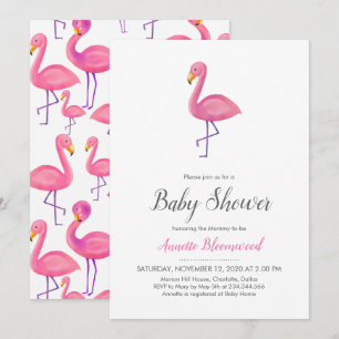 Pink Flamingo Moderne Babydusche Einladung