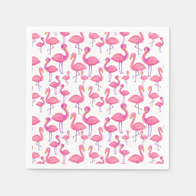 Pink Flamingo Moderne Babydusche Serviette (Vorderseite)