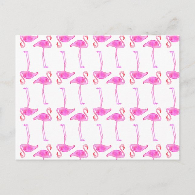 Pink Flamingo Muster 2 Postkarte (Vorderseite)