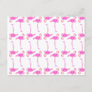 Pink Flamingo Muster 2 Postkarte