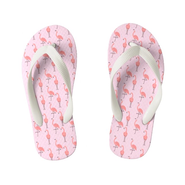 Pink Flamingo Muster Kinderbadesandalen (Fußbett)