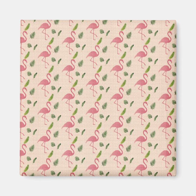 Pink Flamingo Muster Magnet (Vorne)