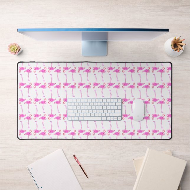 Pink Flamingo Muster Schreibtischunterlage (Büro 1)