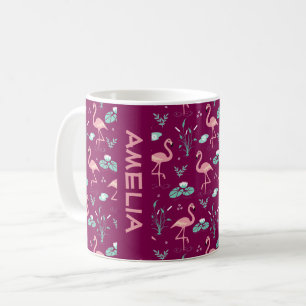 Pink Flamingo niedlicher roter Mustername Kaffeetasse