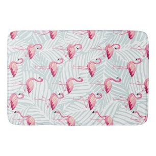 Pink Flamingo & Palm Blätter - Niedlich Badematte