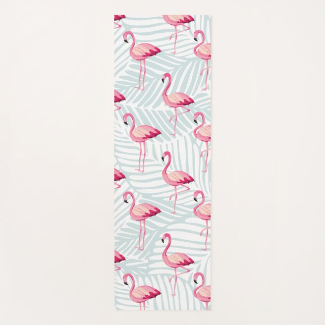 Pink Flamingo & Palm Blätter - Niedlich Yogamatte (Vorderseite)