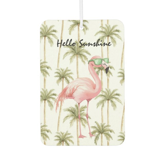 Pink Flamingo Palm Trees Autolufterfrischer (Vorderseite)