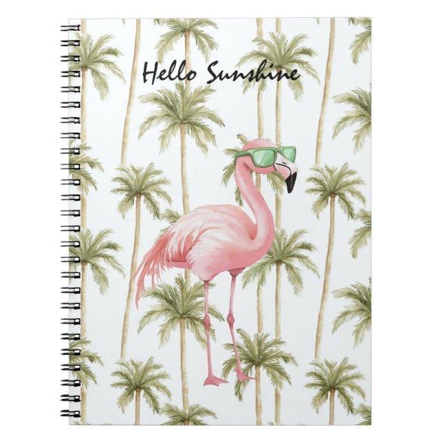 Pink Flamingo Palm Trees Notizblock (Vorderseite)
