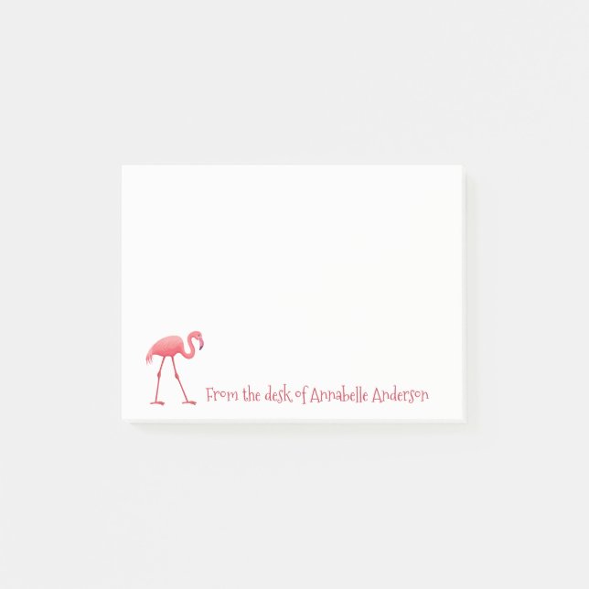 Pink Flamingo Personalisieren Post-it-Notizen Post-it Klebezettel (Vorderseite)