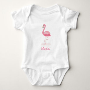 Pink Flamingo Personalisiert Baby Bodysuit Strampler