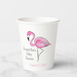 Pink Flamingo Personalisiert Baby Dusche Pappbecher