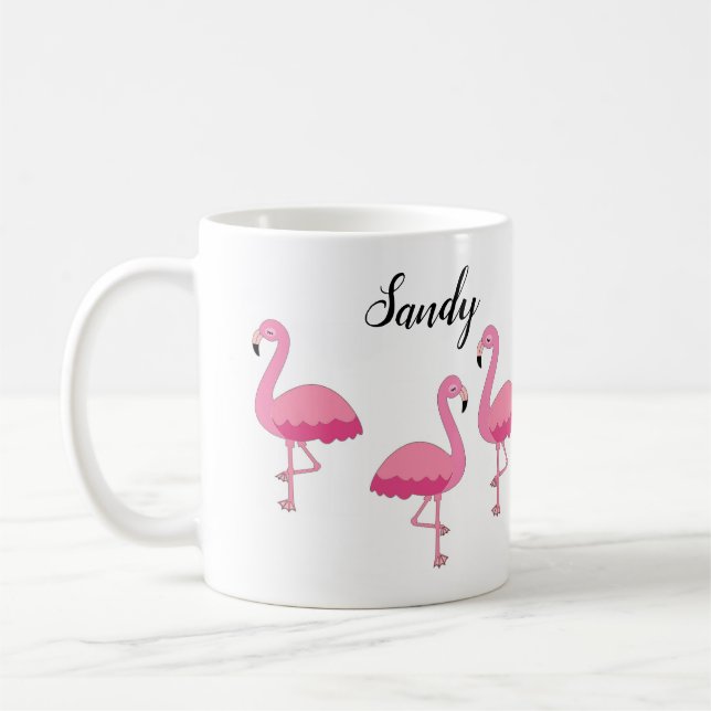 Pink Flamingo Personalisiert Coffee Tasse (Links)