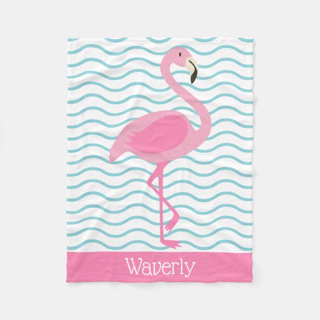Pink Flamingo Personalisiert Fleece Blanket (Vorderseite)
