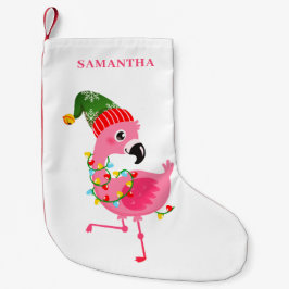 Pink Flamingo Personalisiert Kleiner Weihnachtsstrumpf