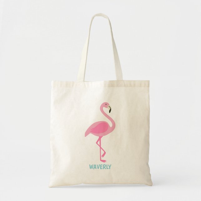 Pink Flamingo Personalisiert Tote Bag Tragetasche (Vorne)