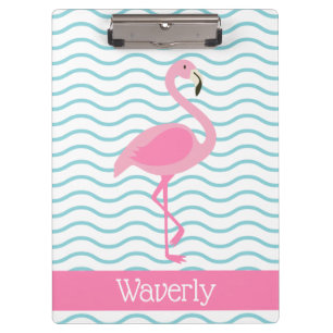 Pink Flamingo Personalisierte Zwischenablage Klemmbrett