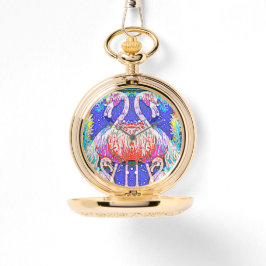 Pink Flamingo Pocket Watch Armbanduhr