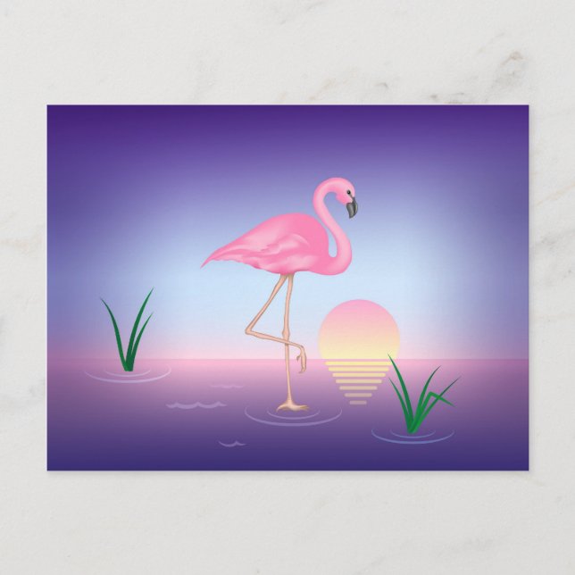 Pink Flamingo Postkarte (Vorderseite)