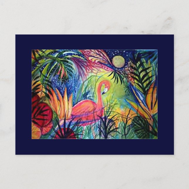 Pink Flamingo Postkarte (Vorderseite)