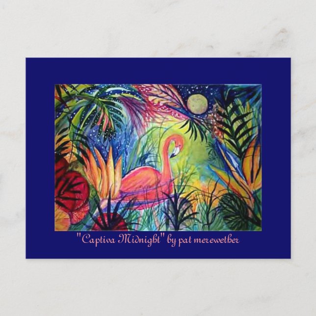 Pink Flamingo Postkarte (Vorderseite)