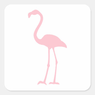 Pink Flamingo Quadratischer Aufkleber