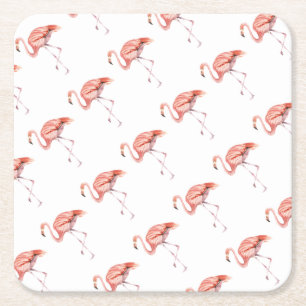 Pink Flamingo Rechteckiger Pappuntersetzer