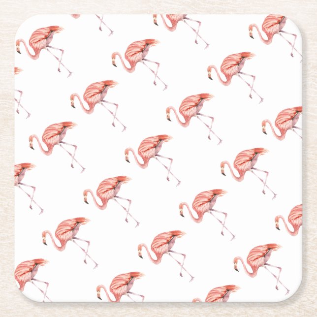 Pink Flamingo Rechteckiger Pappuntersetzer (Vorderseite)