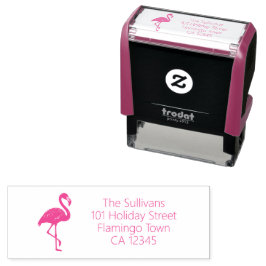 Pink Flamingo Return Address Permastempel