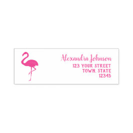 Pink Flamingo Rücksendeadresse Permastempel