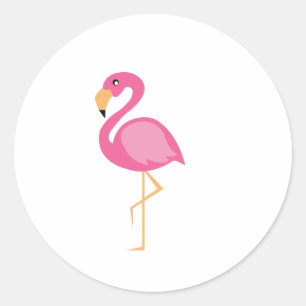 Pink Flamingo Runder Aufkleber