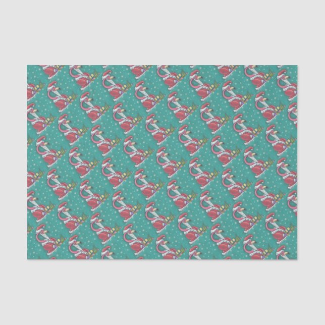 PINK FLAMINGO SANTA CHRISTMAS TISSUPAPIER SEIDENPAPIER (Vorderseite)