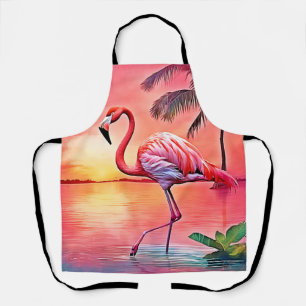 Pink Flamingo Scene Design Schürze