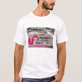 Pink Flamingo Seagull Donut Beach Spaß T-Shirt