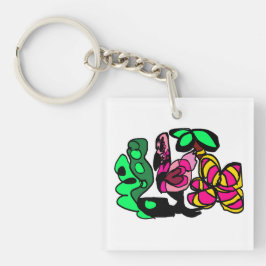 Pink flamingo show vibe schlüsselanhänger