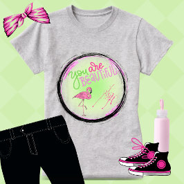 Pink Flamingo Sie sind schön Inspiration T-Shirt